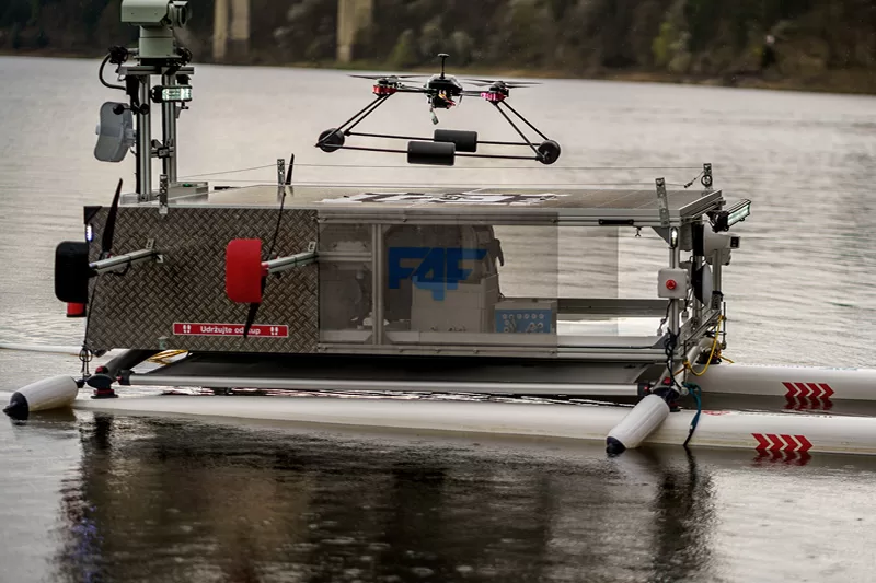 Waterproof Drone landing on boat
